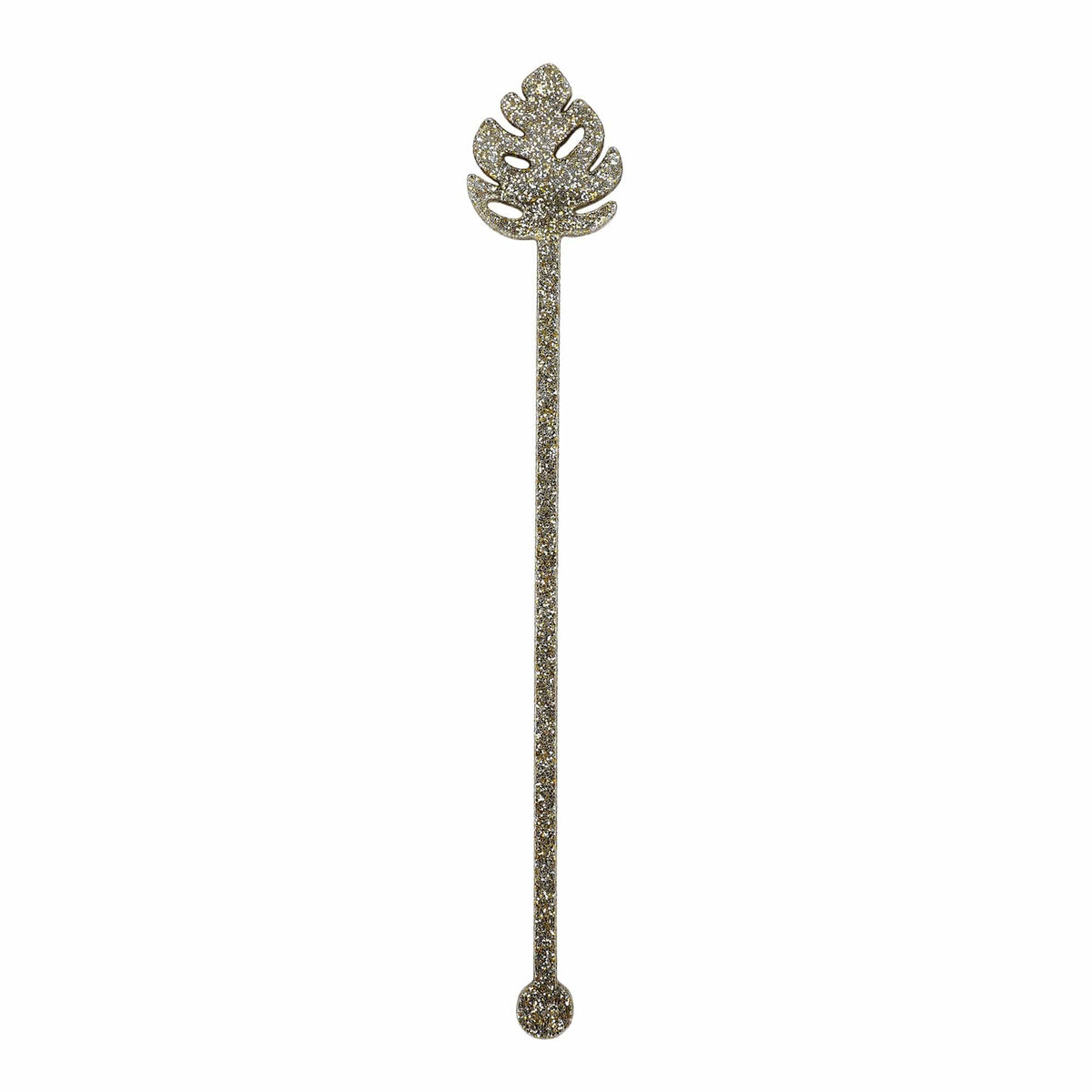Palm Leaf Glitter Acrylic Drink Stirrers (4 ct)