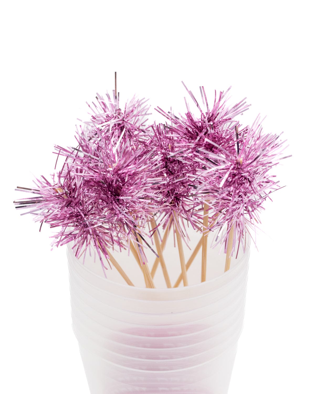 Wishful Drinking Reusable Party Cups with Pom Stirs (Set of 10)