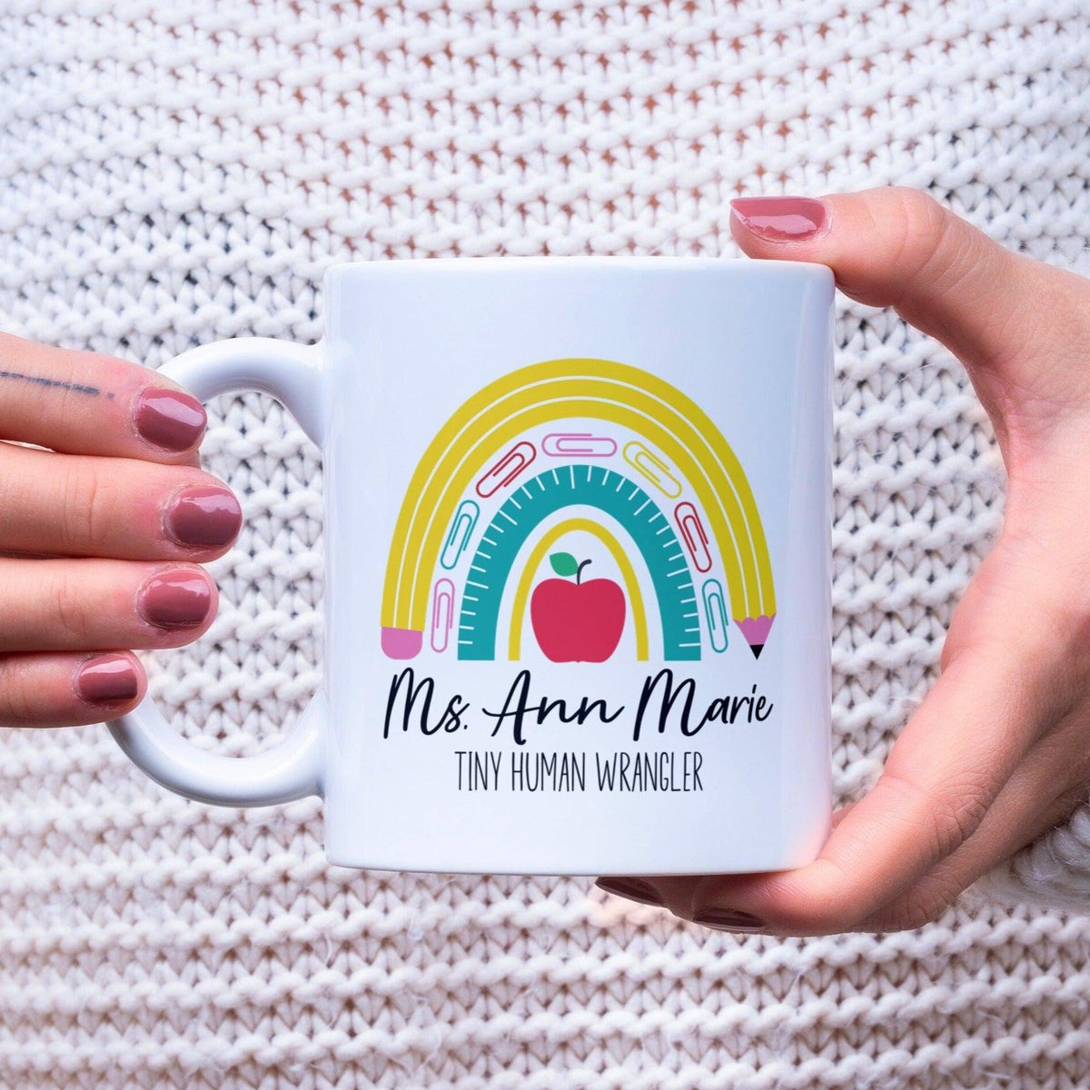 Personalized Tiny Human Wrangler Teacher Mug
