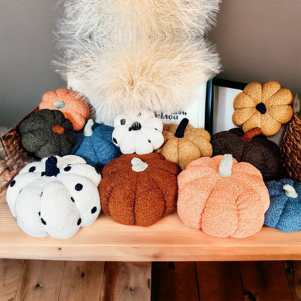 Plush Pumpkin Throw Pillow Decorative Fall Pillow Soft Cuddle Pumpkin Decor