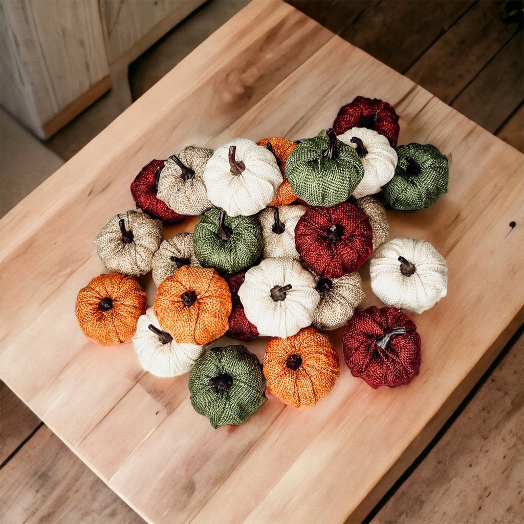 Jute Mini Pumpkins Rustic Fall Decor Set Handmade Jute Cotton Table Accents