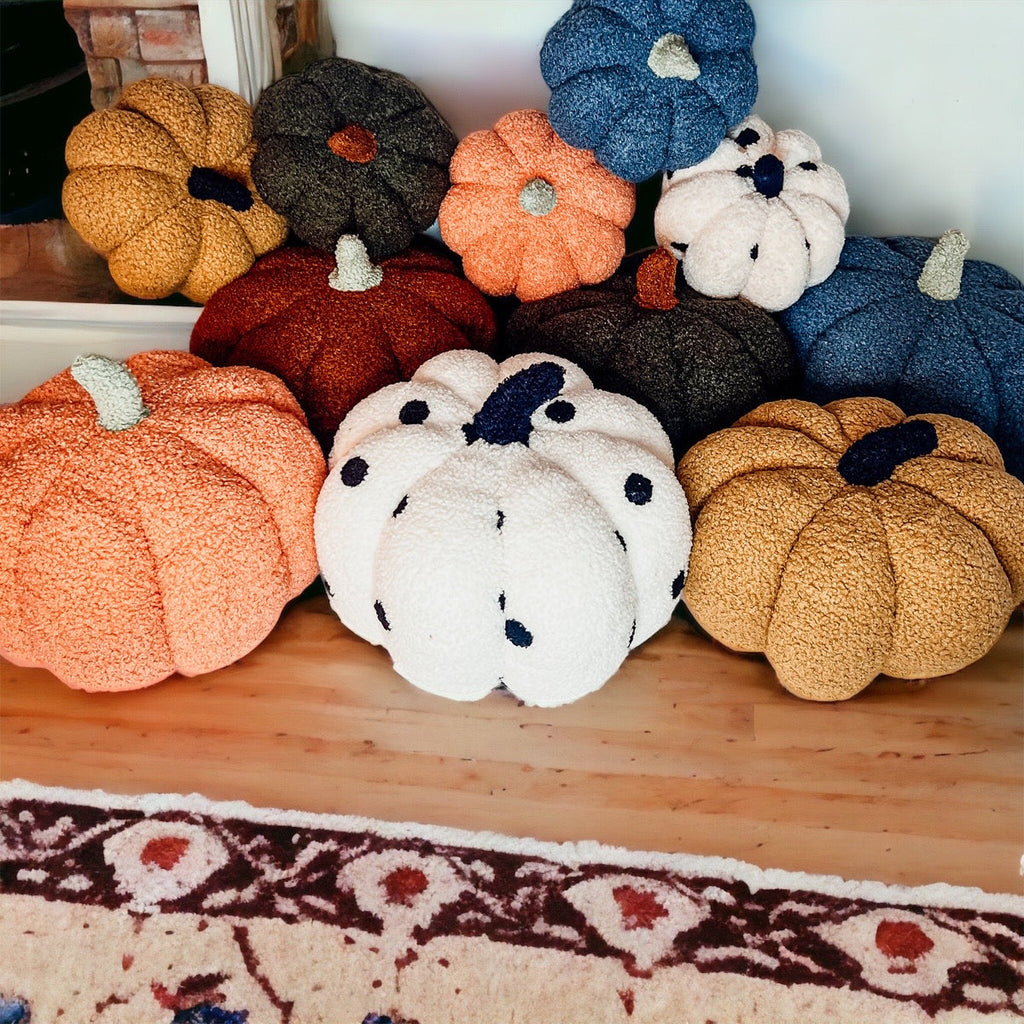 Plush Pumpkin Throw Pillow Decorative Fall Pillow Soft Cuddle Pumpkin Decor