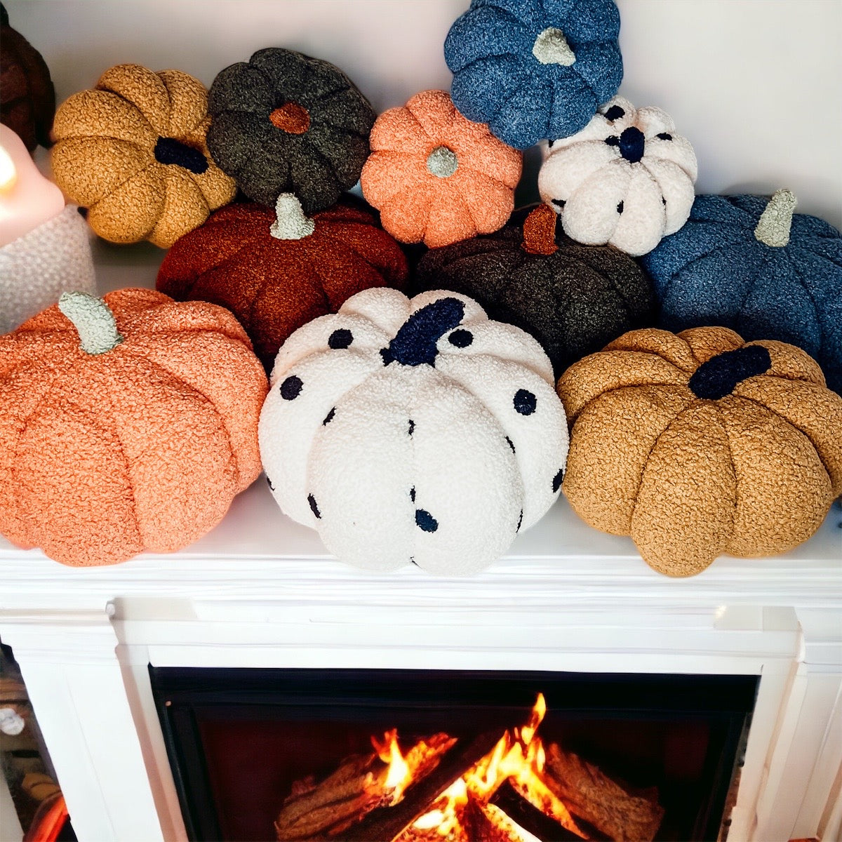 Plush Pumpkin Throw Pillow Decorative Fall Pillow Soft Cuddle Pumpkin Decor