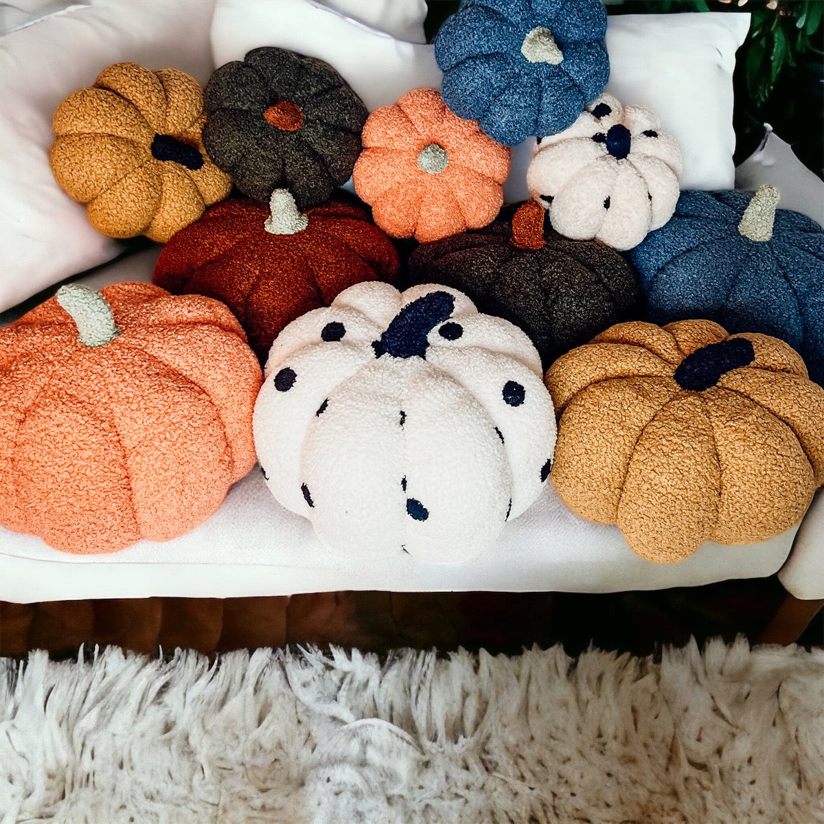 Plush Pumpkin Throw Pillow Decorative Fall Pillow Soft Cuddle Pumpkin Decor