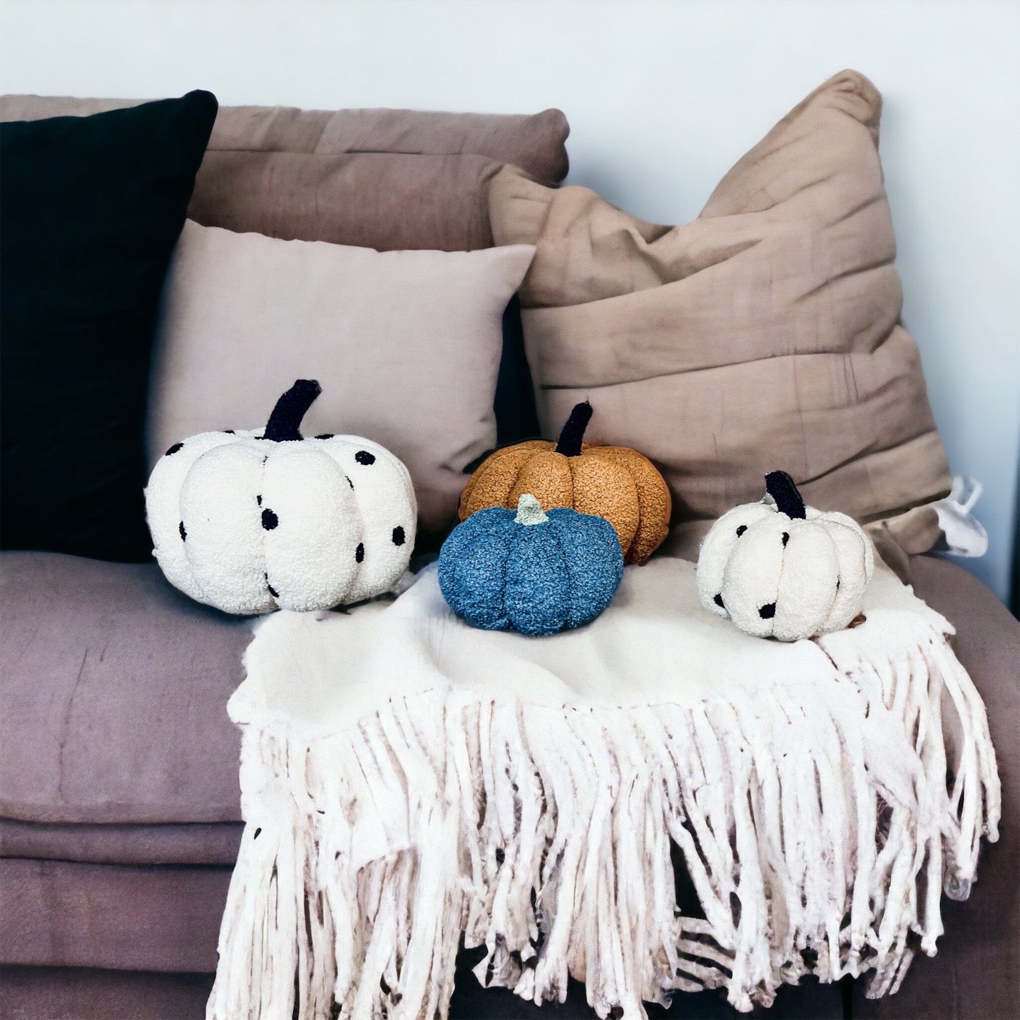 Plush Pumpkin Throw Pillow Decorative Fall Pillow Soft Cuddle Pumpkin Decor