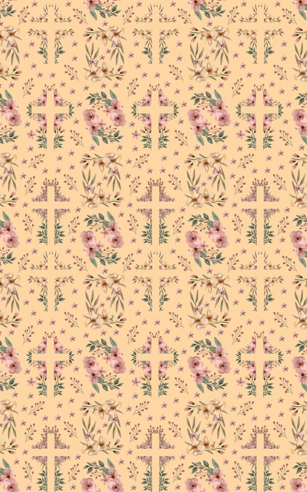 Easter Floral Cross - Orange Cream