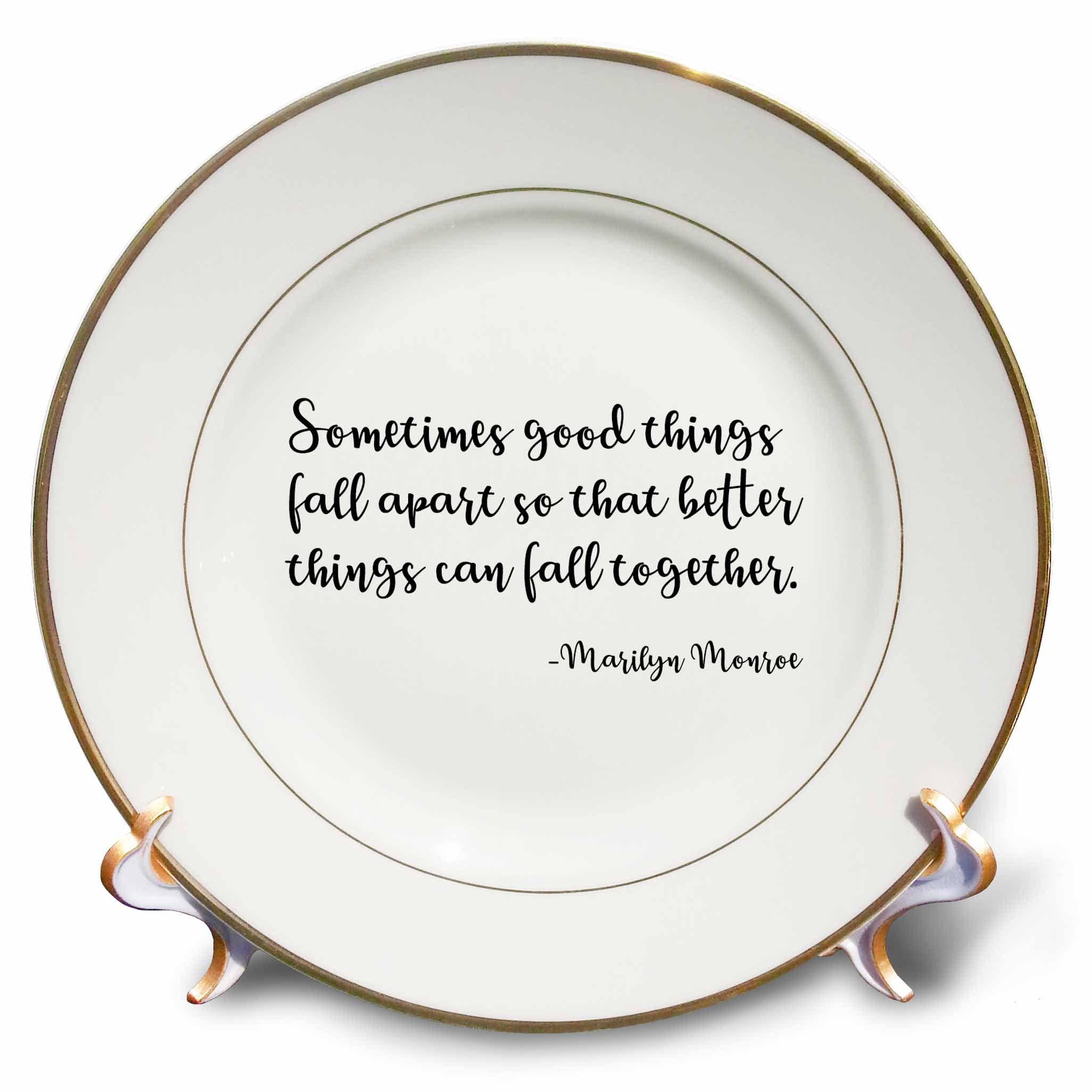 3dRose Sometimes Good Things Fall Apart So Better Things Can Fall Together - Plates (cp_336276)