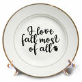 3dRose Tory Anne Collections Quotes - I Love Fall Most of All - Plates (cp_337220)