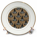 3dRose Cassie Peters Witch Decor - Witch Hats on Burlap Digital Background - Plates (cp_354132)