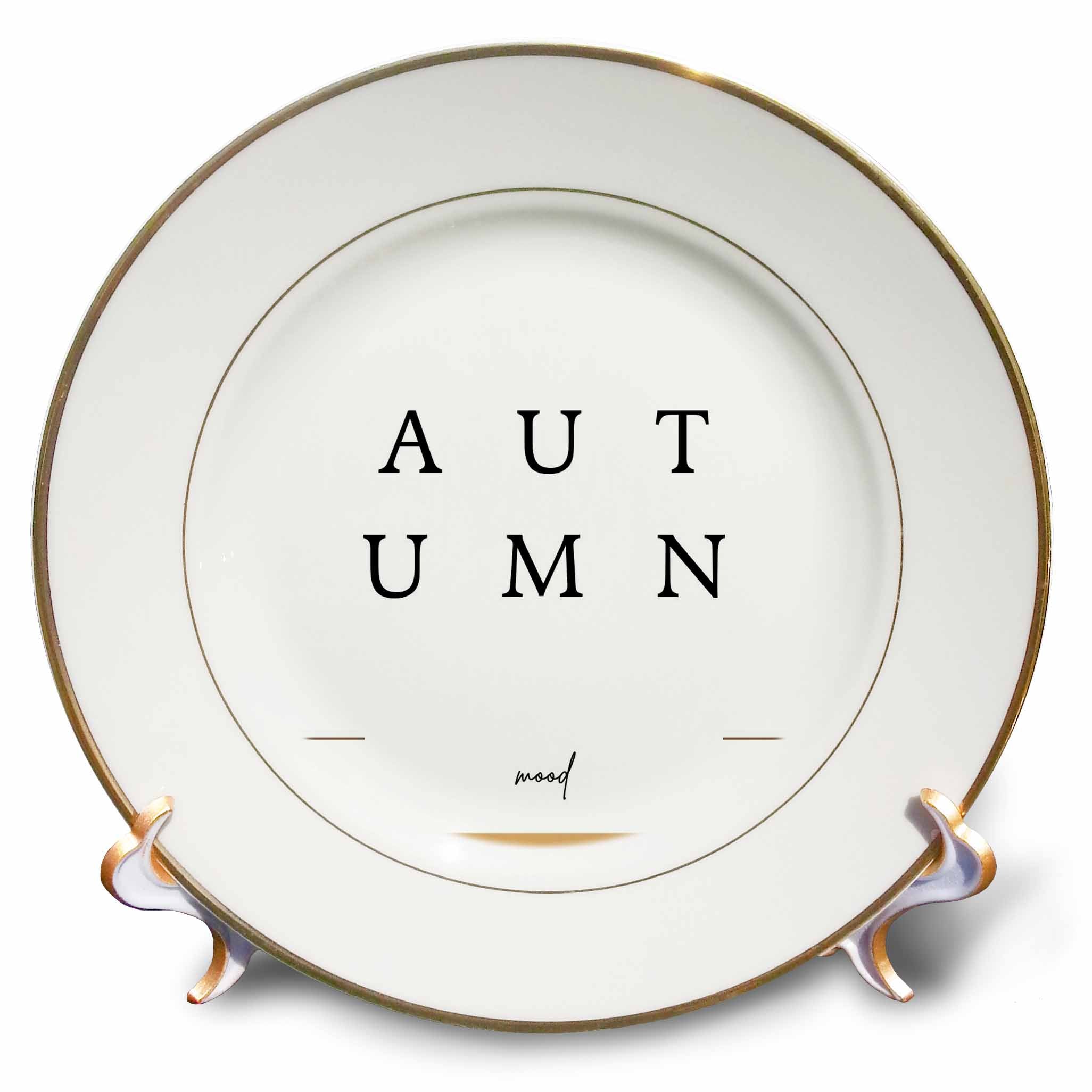3dRose 3dRose - Marileah - Fall Text - Autumn Mood - Plates (cp-372257)