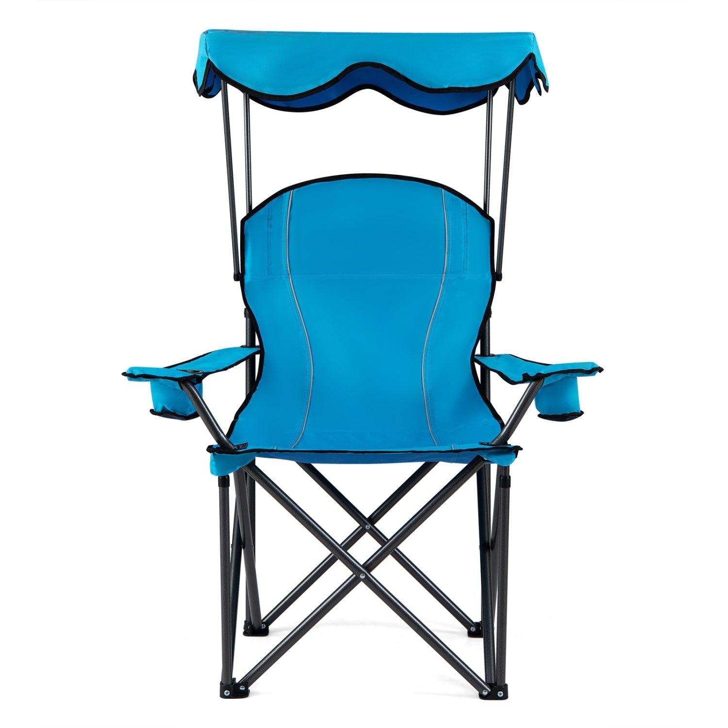 Portable Folding Beach Canopy Chair with Cup Holders
