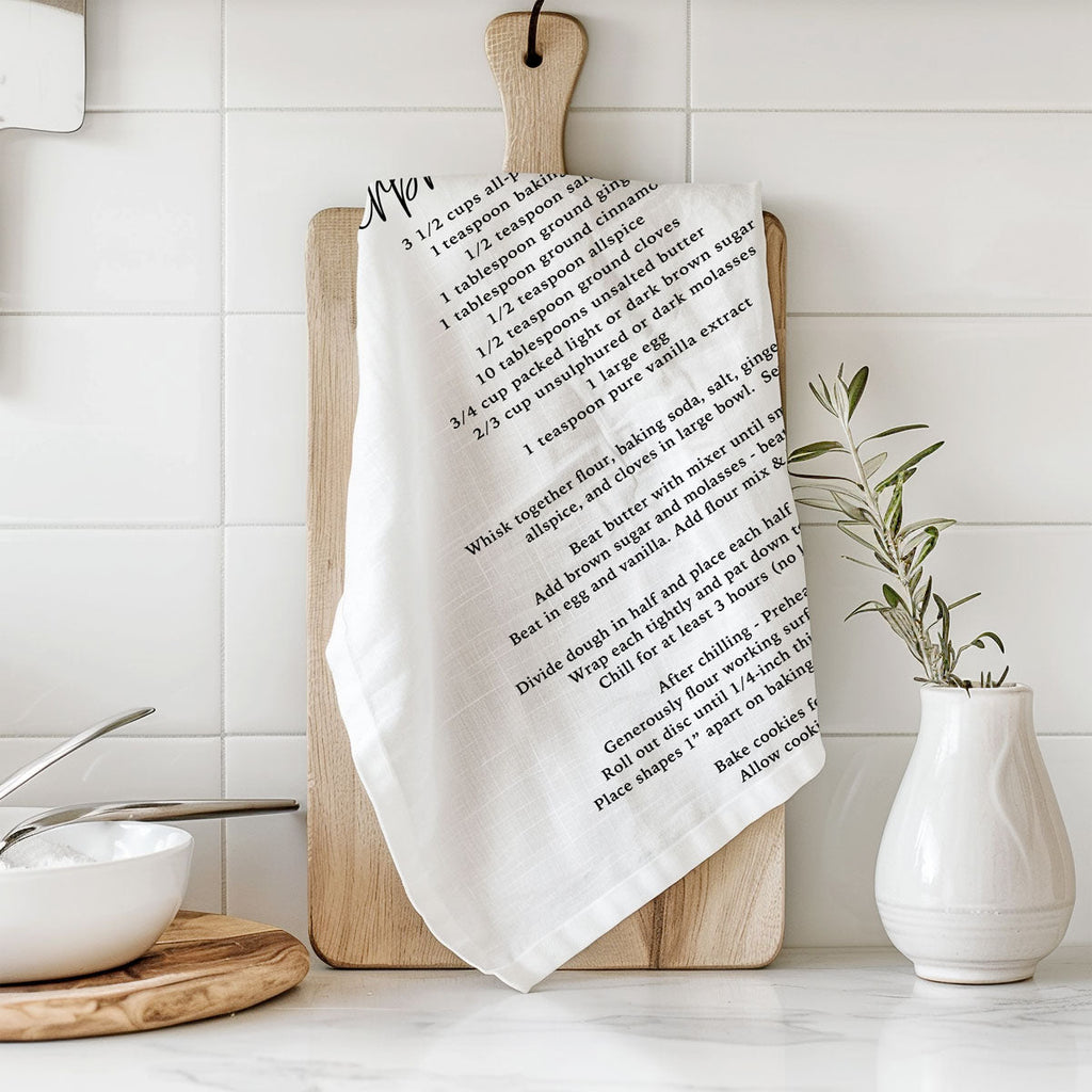 Holiday Cookie Recipe Kitchen Towel
