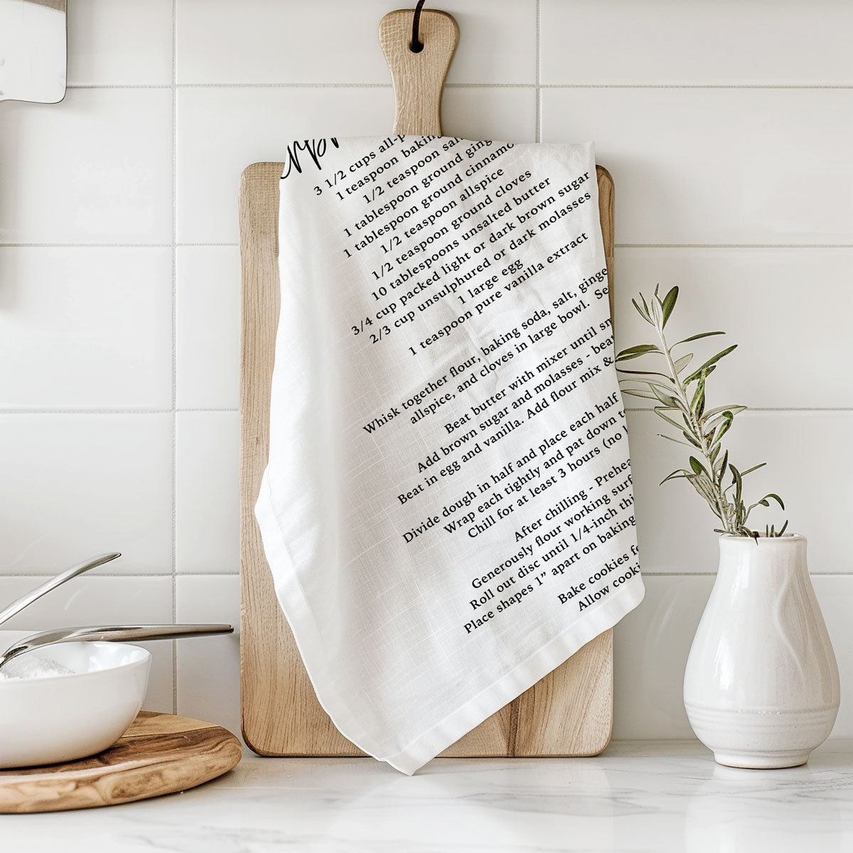 Holiday Cookie Recipe Kitchen Towel