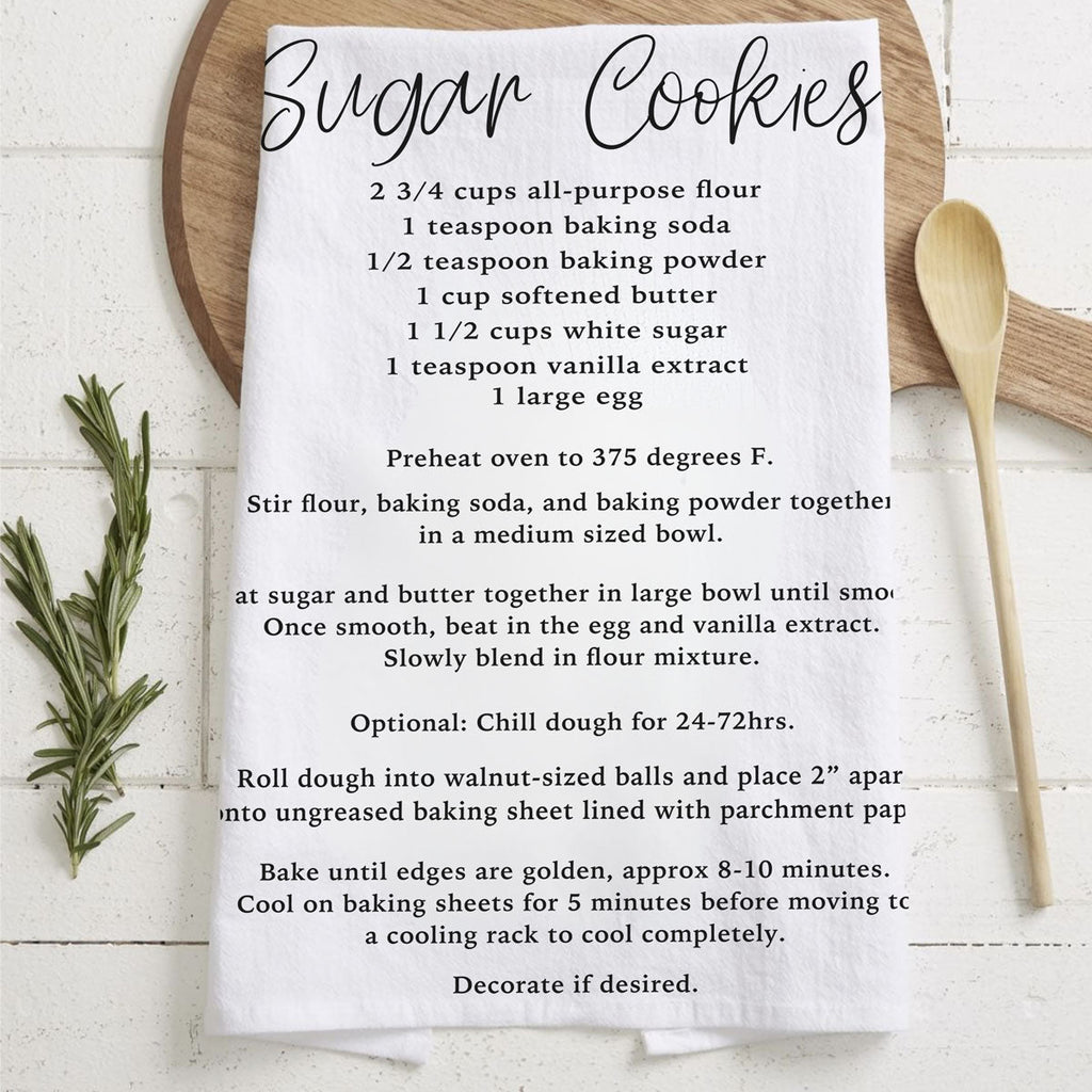 Holiday Cookie Recipe Kitchen Towel