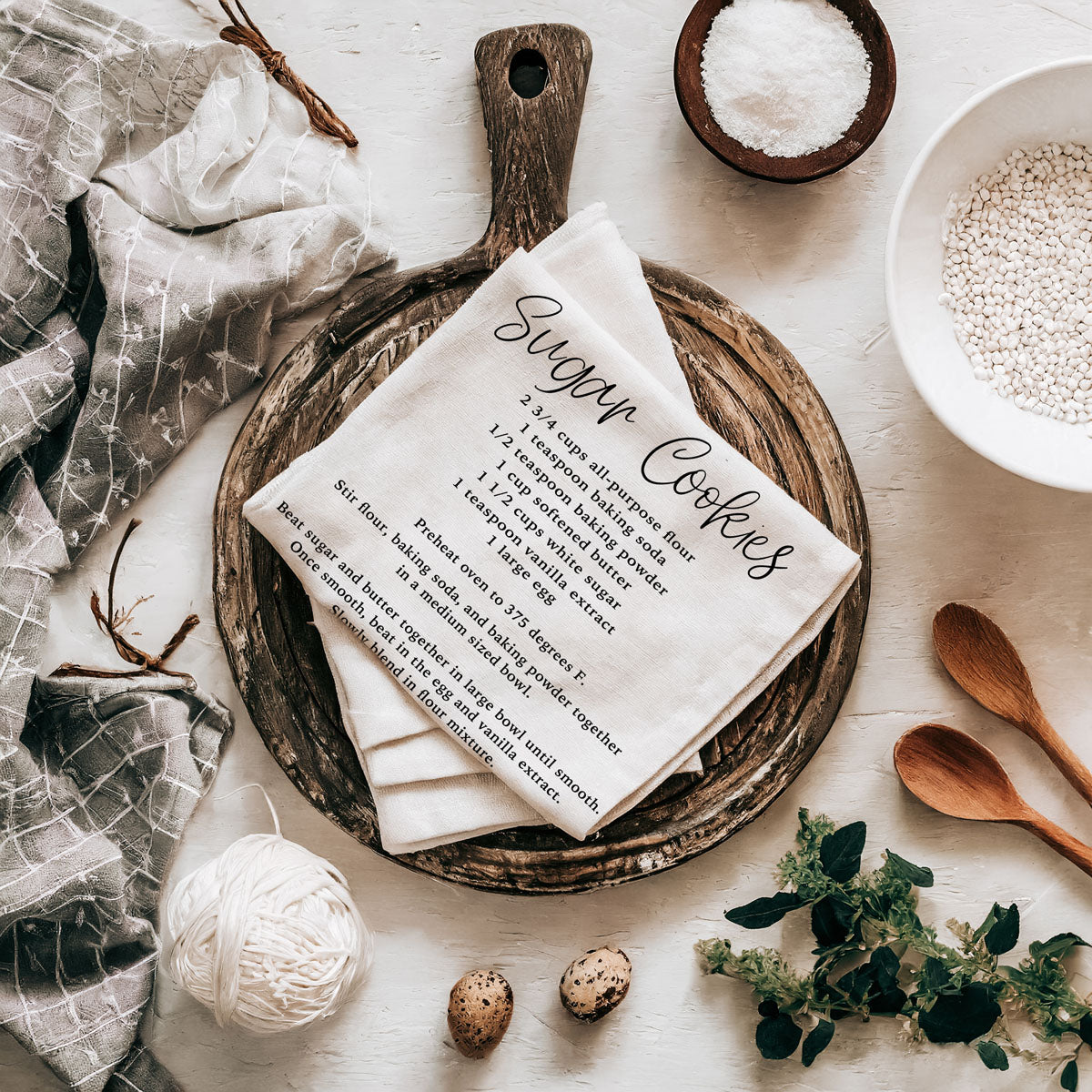 Holiday Cookie Recipe Kitchen Towel