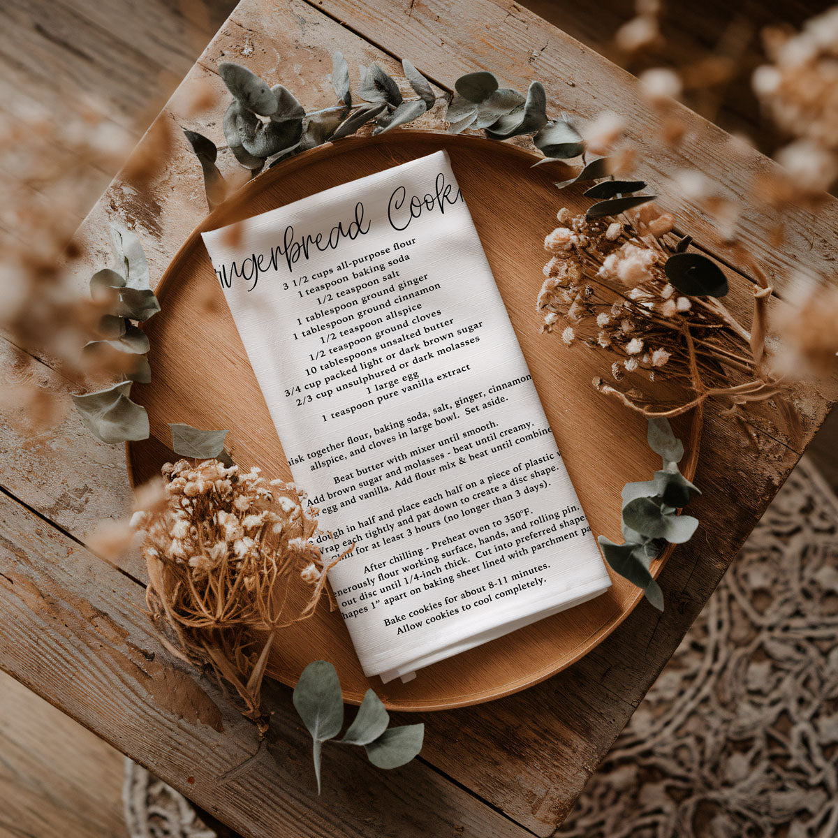 Holiday Cookie Recipe Kitchen Towel
