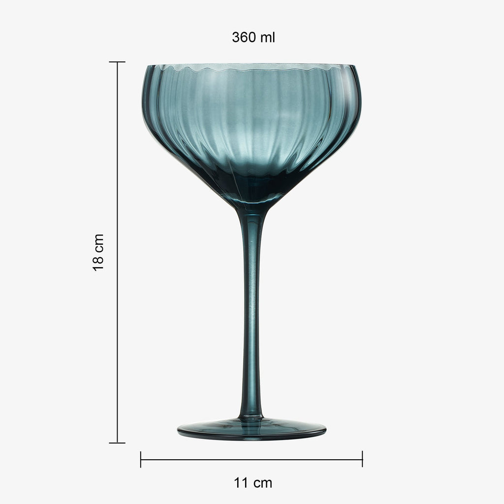 Tonal Tulip Champagne Coupe, Cocktail Glassware, Set of 6