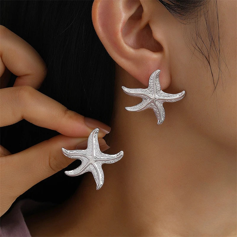 Vintage Metal Shell Stud Earrings for Women Trendy Accessories Personalization Jewelry Earrings Daily Wear Creative Jewelry Gift