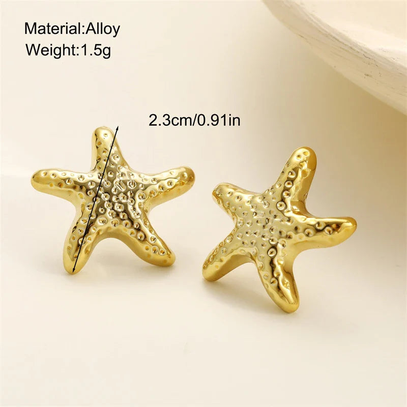 Vintage Metal Shell Stud Earrings for Women Trendy Accessories Personalization Jewelry Earrings Daily Wear Creative Jewelry Gift