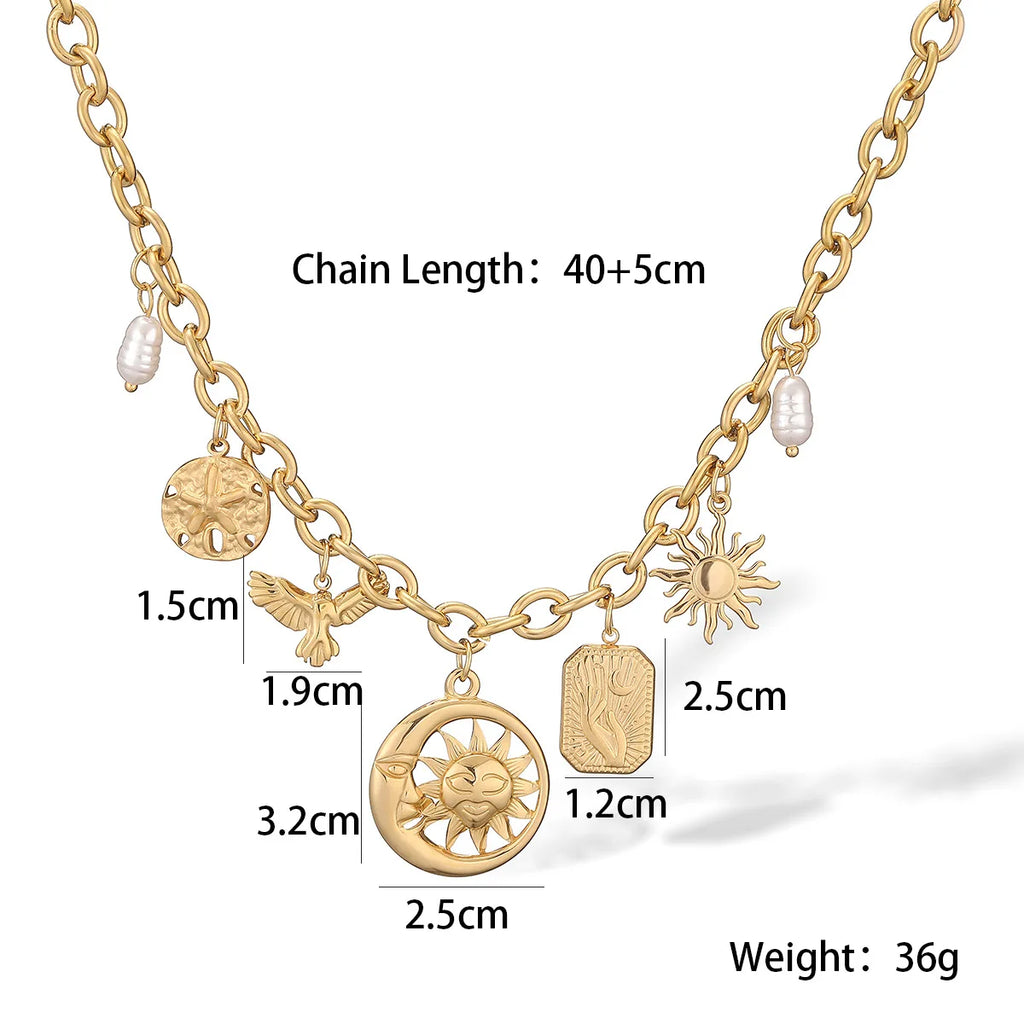 NEWBUY 2025 Fashion Gold Color Stainless Steel Jewelry Non-Fading Bohemian Style Choker Necklaces For Women Summer Accessories