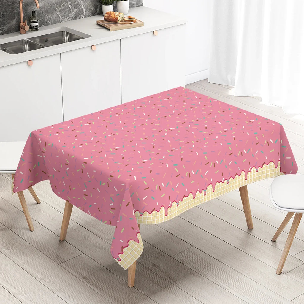 Pink Donut Disposable Tablecloth Doughnut Table Cover Girls 1st Birthday Party Decor Kids Wedding Birthday Supplies Baby Shower