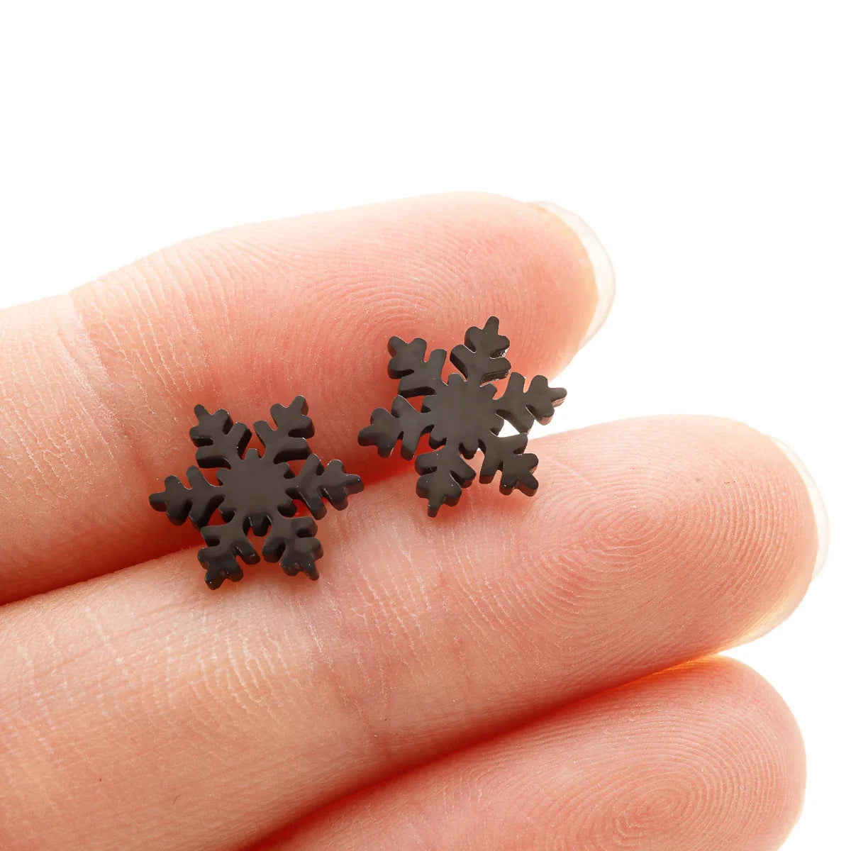 High Quality Stainless Steel Stud Earrings Girl Snowflake Elk Deer Silver Color Tragus Piercing Women'S Earrings Christmas Gifts