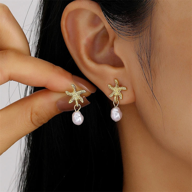 Vintage Metal Shell Stud Earrings for Women Trendy Accessories Personalization Jewelry Earrings Daily Wear Creative Jewelry Gift
