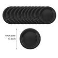 Disposable Tableware Solid Black Theme Birthday Party Paper Napkins Cups Plates Tablecloths Knife Fork Spoon Party Decorations