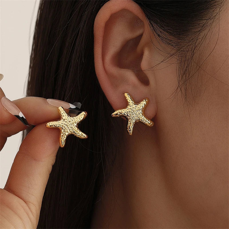 Vintage Metal Shell Stud Earrings for Women Trendy Accessories Personalization Jewelry Earrings Daily Wear Creative Jewelry Gift