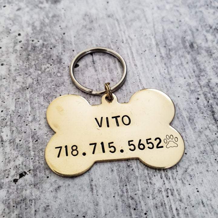SCARED OF THE CAT Bone-Shaped Pet Tag