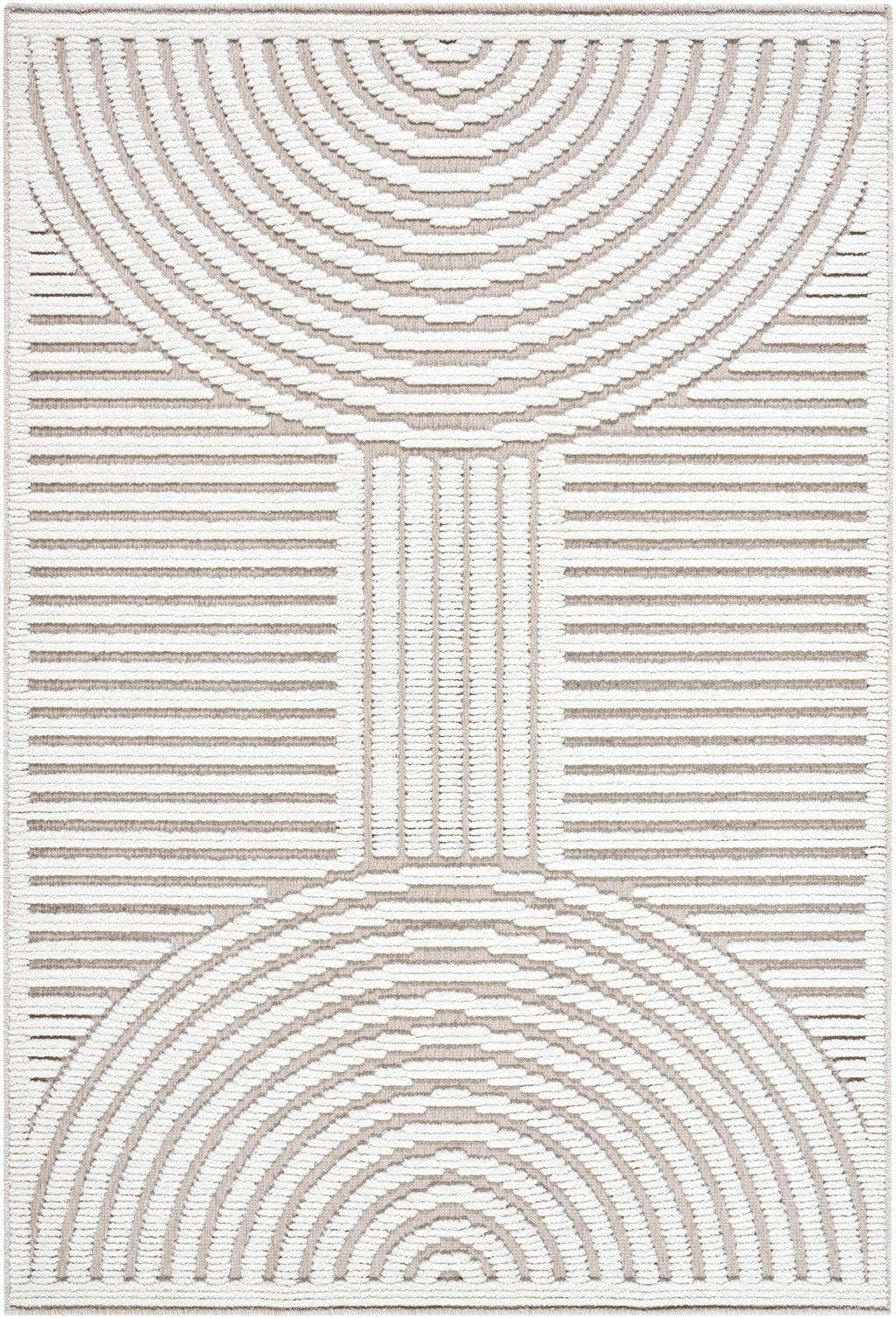 Deron Ivory 3D Rainbow Washable Rug