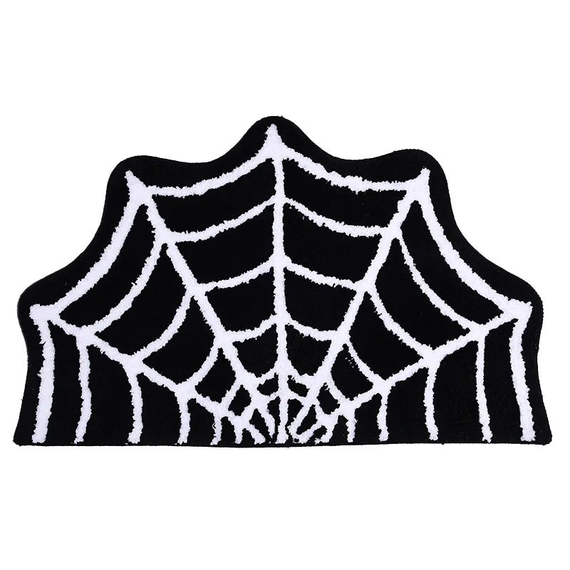 VIKAMA Halloween Black Spider Rug Anti-Slip Mat, Suitable for Bathrooms, Festive Halloween Decor Rug