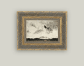 Witch Flying Through the Night Framed Vintage Art