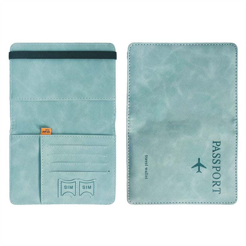 RFID Vintage PU Leather Passport Holder | Multi-Function Travel Wallet