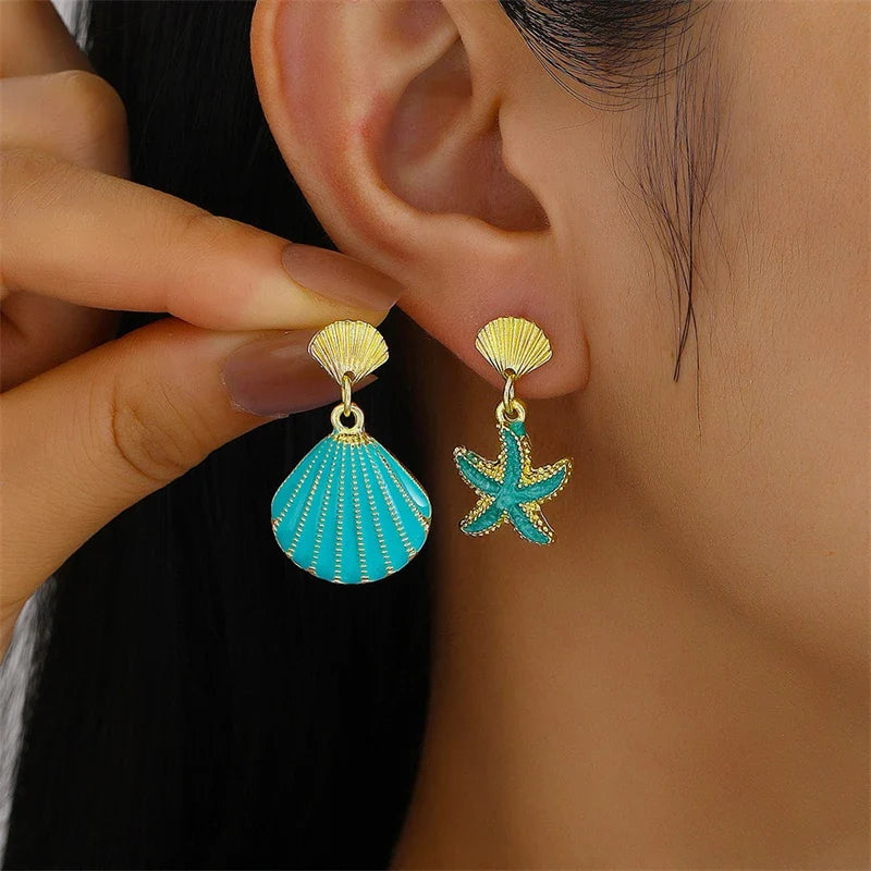 Vintage Metal Shell Stud Earrings for Women Trendy Accessories Personalization Jewelry Earrings Daily Wear Creative Jewelry Gift