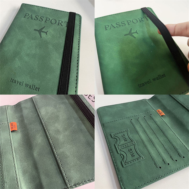RFID Vintage PU Leather Passport Holder | Multi-Function Travel Wallet