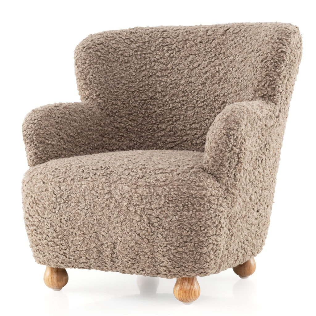 Sherpa Kids Sofa Comfy Toddler Armchair with Solid Rubber Wood Legs