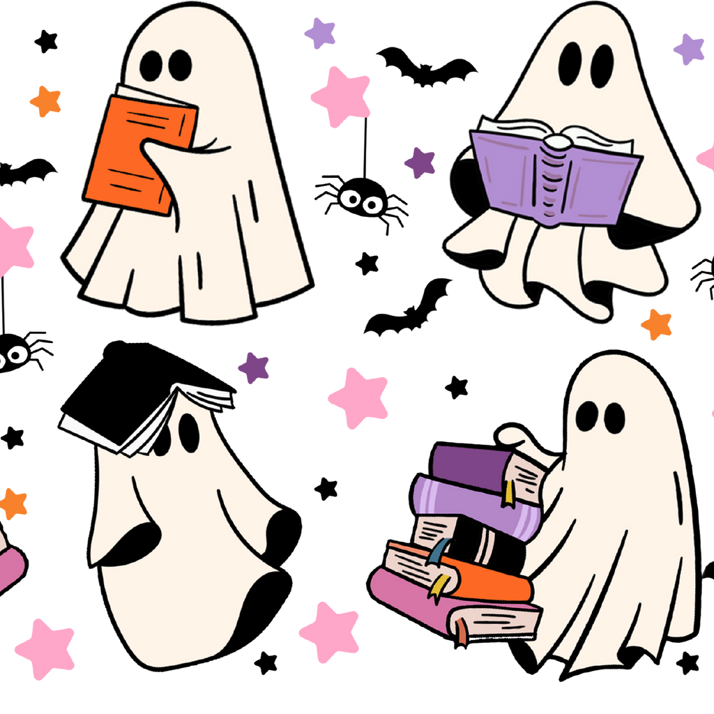 Ghosts and Books Glass Cup