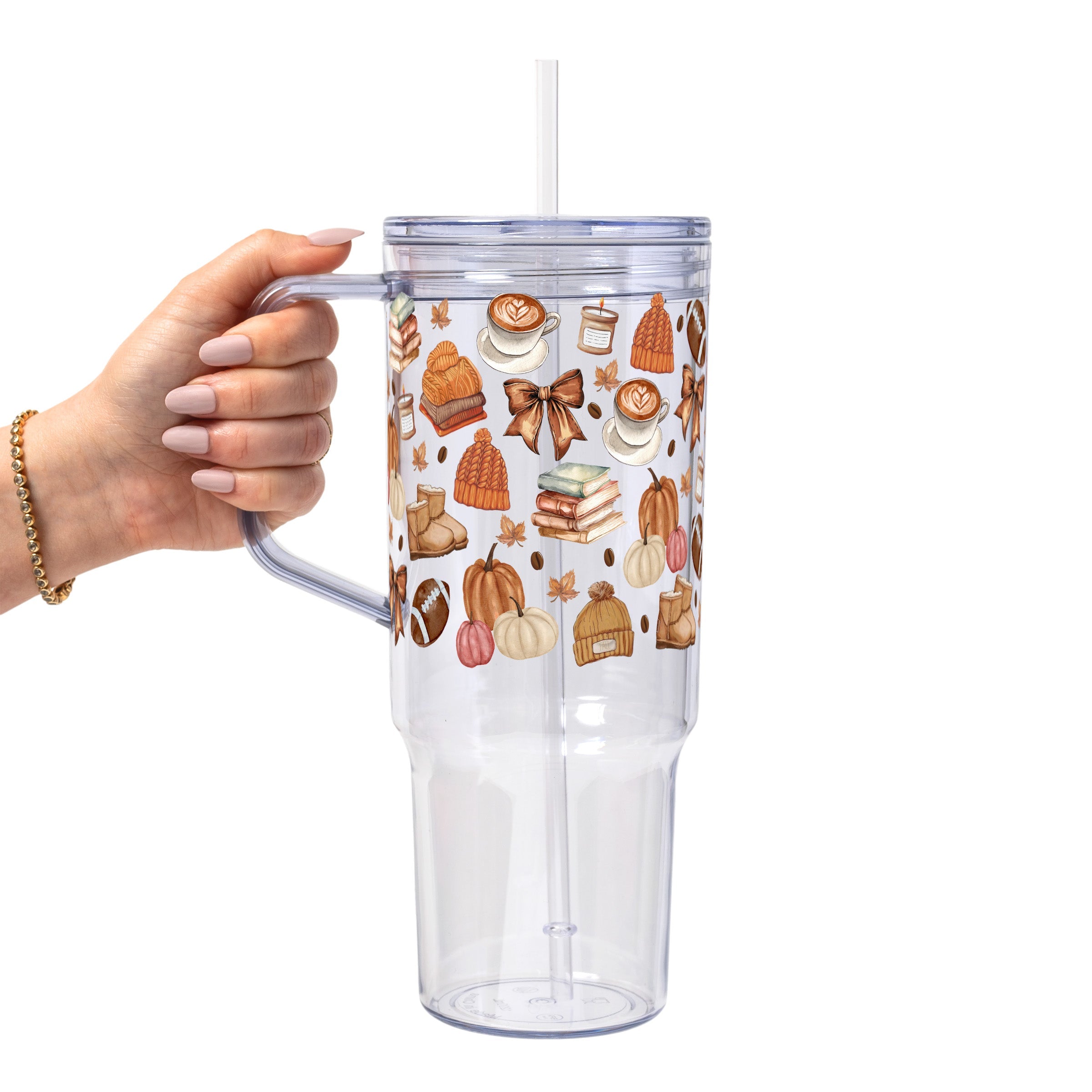Pumpkin Spice Fall Glass Cup