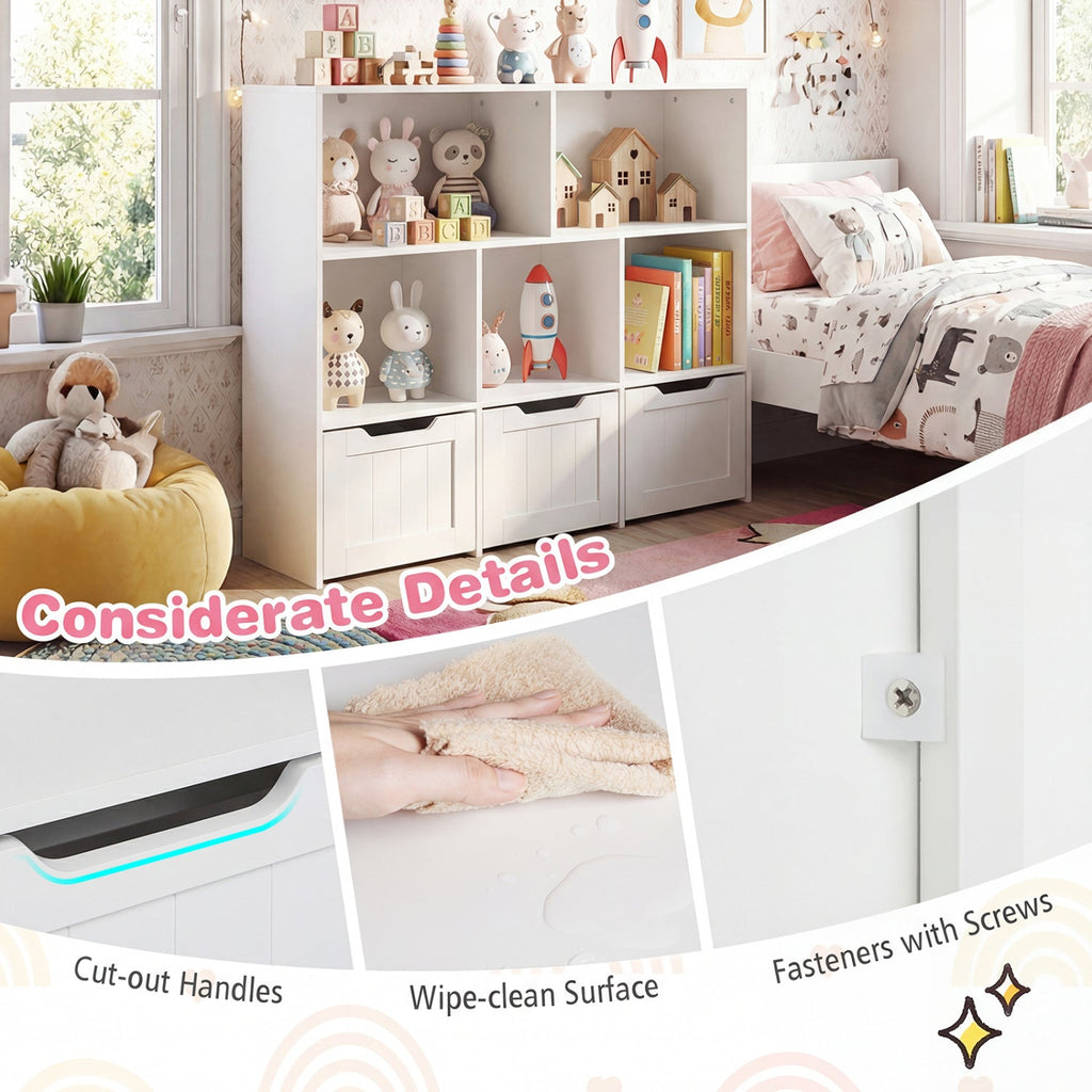 Kids Storage Organizer with 3 Drawers and 5 Cubbies