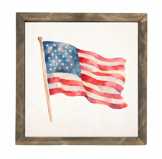 Watercolor Flag Framed Art