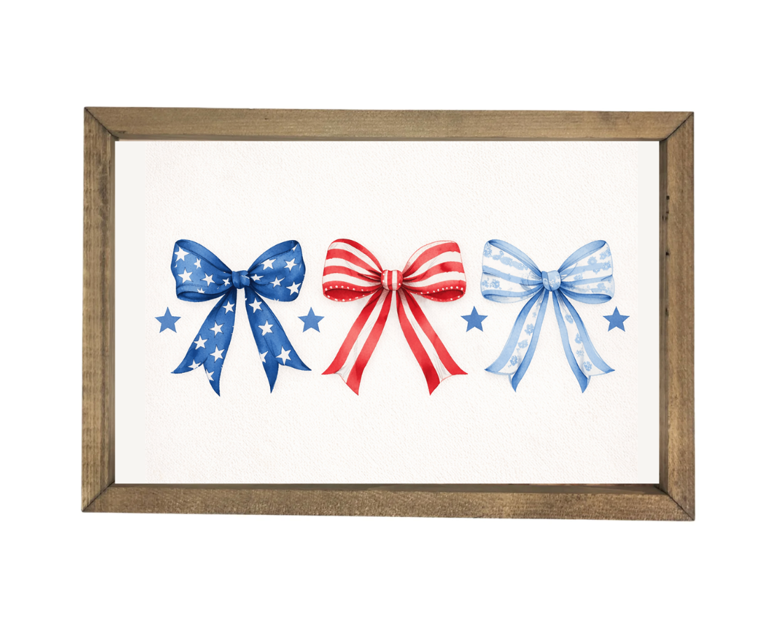 Americana Bow Trio Framed Art