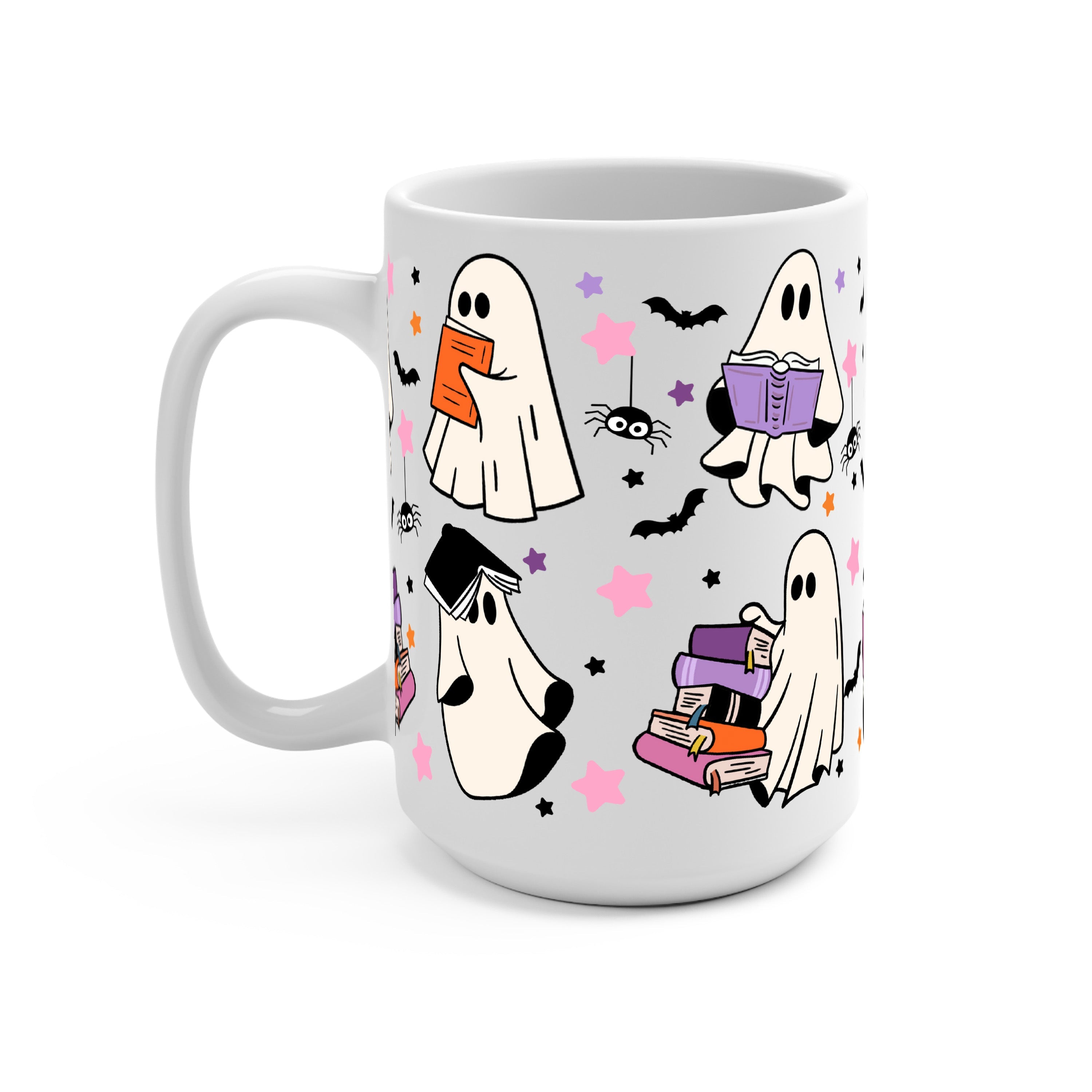 Ghosts and Books Glass Cup