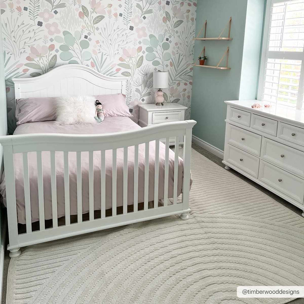 Deron White Washable 3D Rug