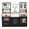 Wooden Kids Kitchen Playset with Realistic Lights and Sounds