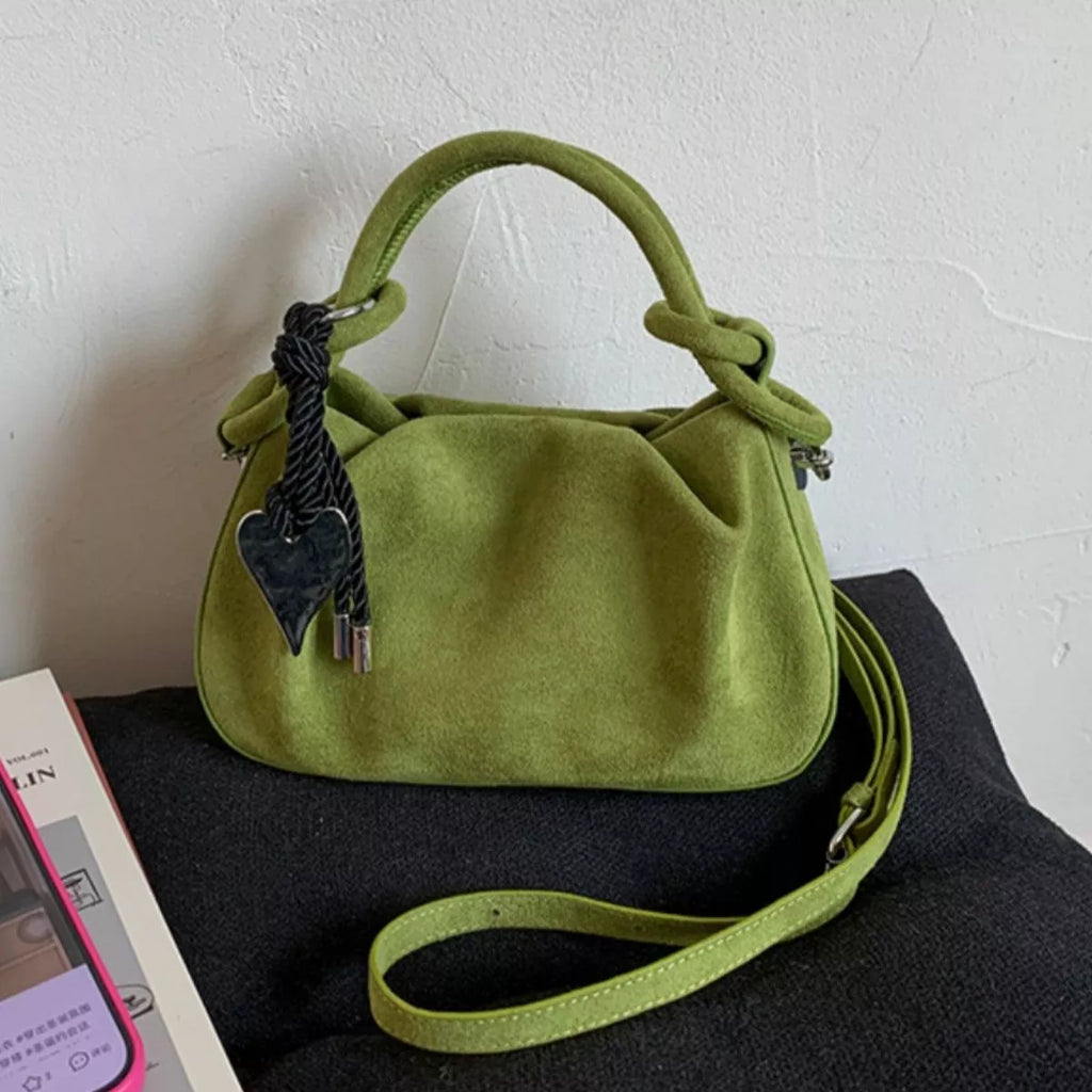 Suede Mini Crossbody Bag with Adjustable Strap