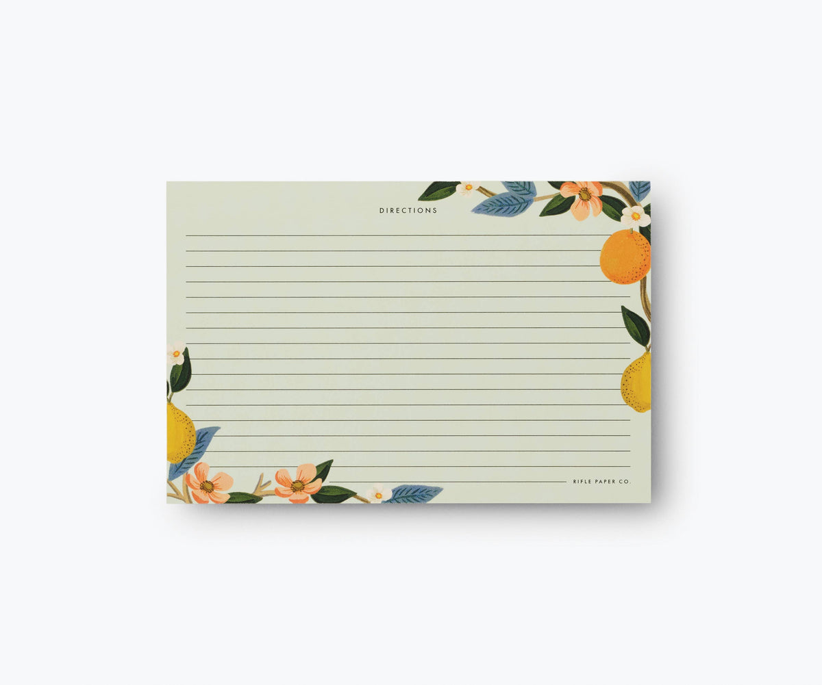 Rifle Paper Co. Citrus Grove Recipe Cards – Set of 12