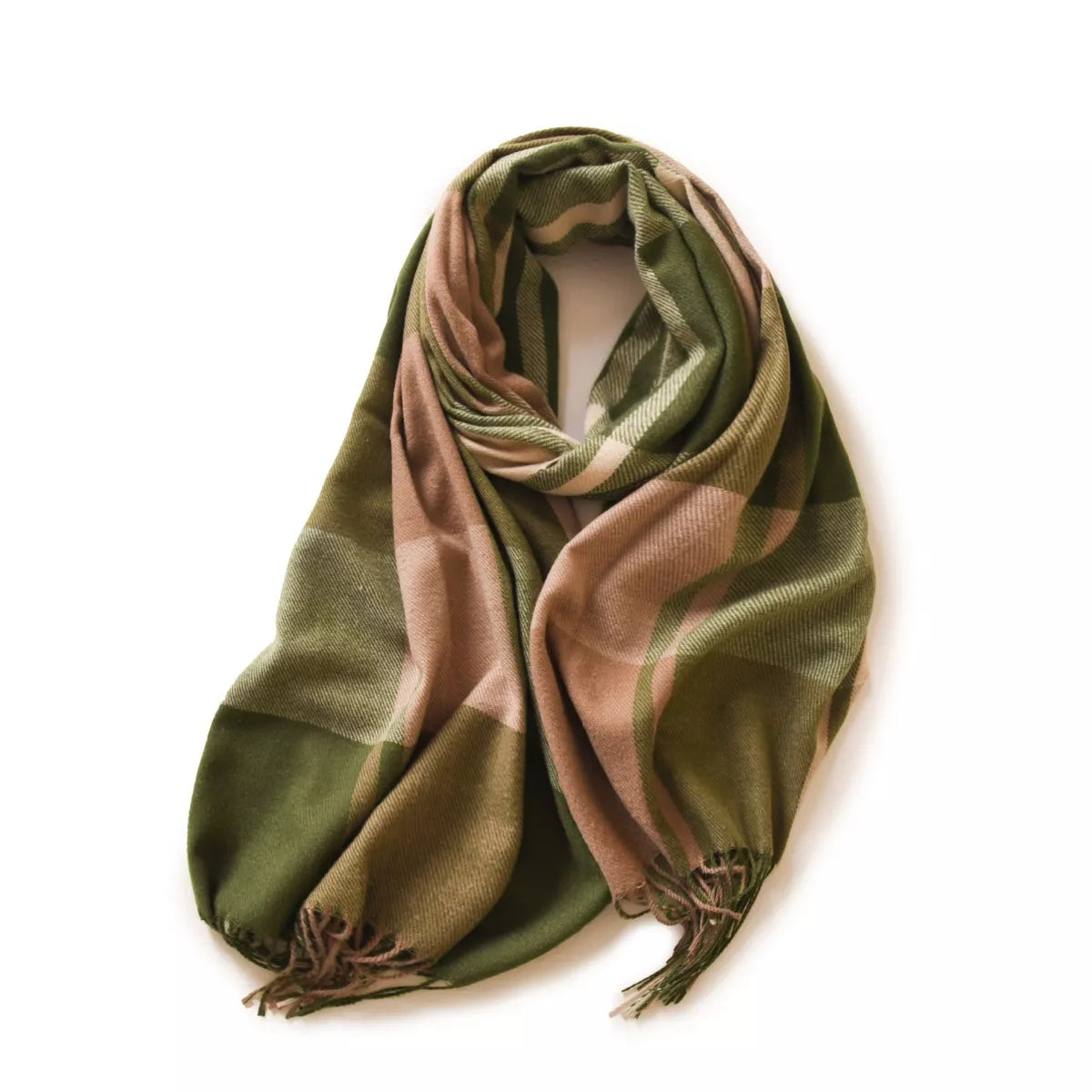 Plaid Fringe Scarf