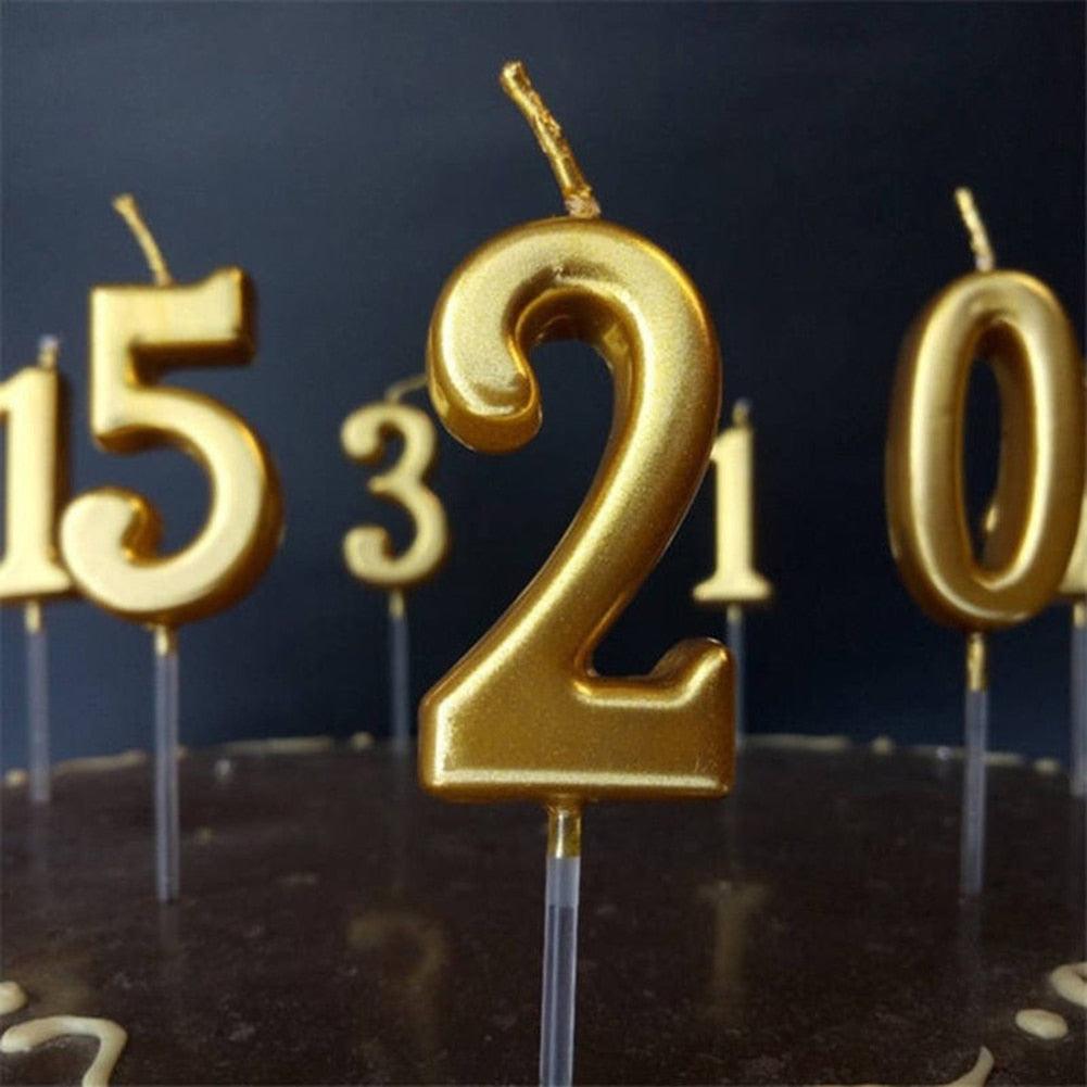 Arabic Number 0-9 Wax Candles Number Candles Cake Numeral Candles Number 0-9 Glitter Cake Topper Decoration For Birthday Wedding Reunion Theme Part Digital Cake Topper Kids Children Party Happy Birthday Ornament Cakes Top Decoration Accessories