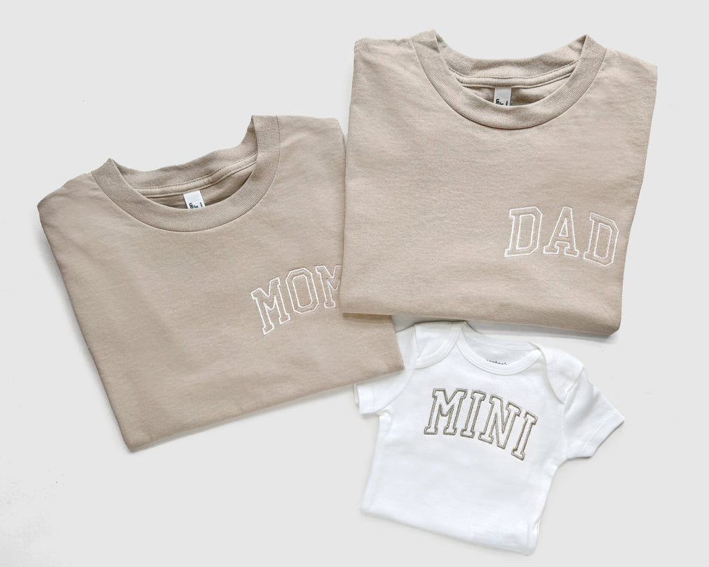 Personalized Embroidered Family Shirts | Mom, Dad & Mini Matching Shirts